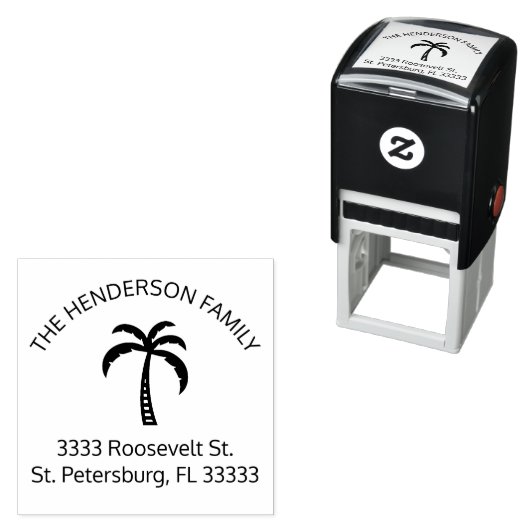 Palmboom Tropisch gepersonaliseerd Zelfinktende Stempel (In situ)