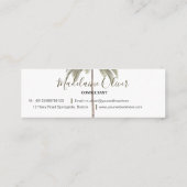 palmboom tropisch groen elegant mini visitekaartje (Achterkant)