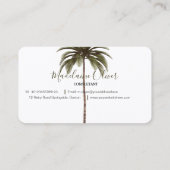 Palmboom tropisch groen Elegant Visitekaartje (Achterkant)
