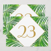 Palmboom Tropisch groen Strand Tafelnummers (Voorkant / Achterkant)