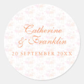  palmboom Tropisch huwelijk Ronde Sticker (Voorkant)