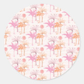 palmboom Tropisch huwelijk Ronde Sticker (Voorkant)