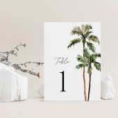 Palmboom Tropisch Huwelijk Tafel Nummers