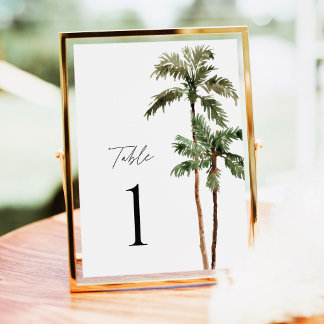 Palmboom Tropisch Huwelijk Tafel Nummers