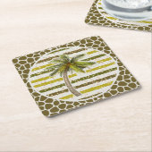 Palmboom Tropisch Kartonnen Onderzetters (Schuin)