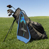 Palmboom Tropisch kleurig blauw, speciaal geperson Golfhanddoek (Groen)