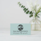 Palmboom Tropisch Minimaal Logo Visitekaartje (Staand voorkant)