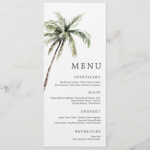 Palmboom Tropisch Minimaal Trouwserifmenu Kaart