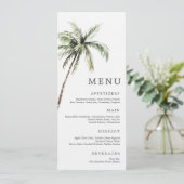 Palmboom Tropisch | Minimaal Trouwserifmenu Kaart (Staand voorkant)