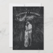 Palmboom Tropisch | Minimale bruiloft foto Kaart (Achterkant)