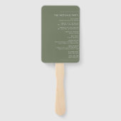 Palmboom Tropisch | Minimale bruiloft Handwaaier (Achterkant)