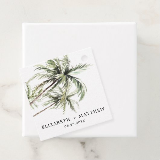 Palmboom Tropisch | Minimale weddenschap voor Labe Bedankjes Labels (In situ)
