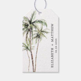 Palmboom Tropisch | Minimale weddenschap voor Labe Cadeaulabel