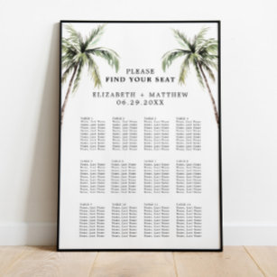 Palmboom Tropisch   Minimale weduwenkaart Poster