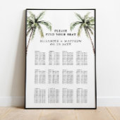 Palmboom Tropisch | Minimale weduwenkaart Poster