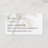 Palmboom Tropisch Modern Visitekaartje (Achterkant)