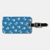 Palmboom tropisch patroon blauw bagagelabel (Voorkant horizontaal)