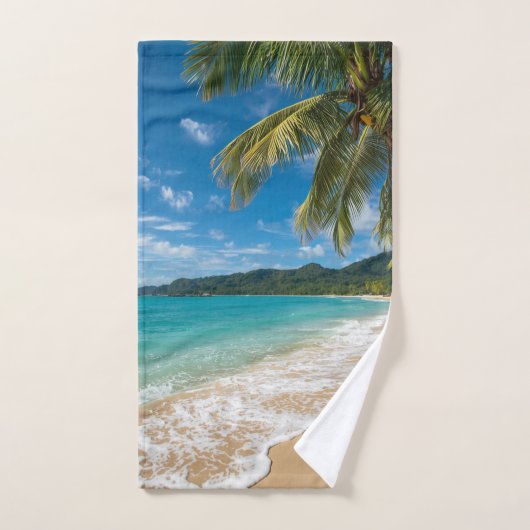 Palmboom Tropisch Strand Oceaan Handdoek (Handdoek)