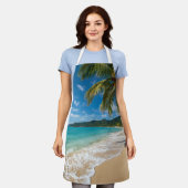Palmboom Tropisch Strand Oceaan Schort (Gedragen)