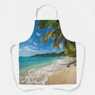 Palmboom Tropisch Strand Oceaan Schort
