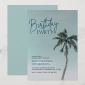 Palmboom Tropisch Strand Verjaardagsfeestje Kaart (Voorkant / Achterkant)