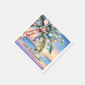 Palmboom Tropisch strand Zonsondergang Kerstmis Servet (Hoek)