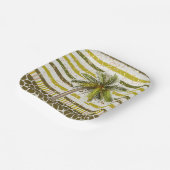 Palmboom Tropisch vierkant Papieren Bordje (Gebogen)