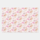 Palmboom Tropisch Vrolijk Kerstpatroon Inpakpapier Vel (Voorkant)