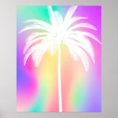 Palmboom Tropisch wit kleurrijk Poster zomer (Voorkant)
