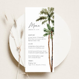 Palmboom Tropische Bestemming Trouwreceptie Menu