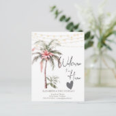 Palmboom, Tropische Bloem Hart Aankondiging (Staand voorkant)