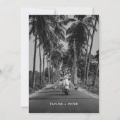Palmboom Tropische Foto Huwelijk Uitnodiging Datum (Voorkant)