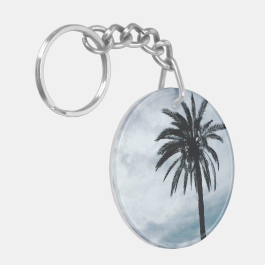 Palmboom tropische foto sleutelring sleutelhanger (Voorkant Links)