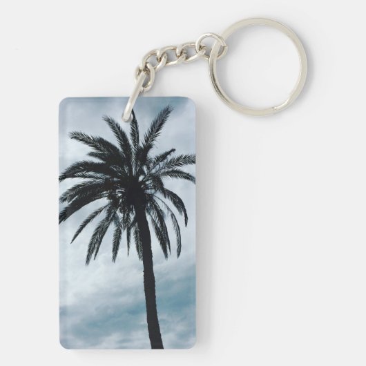 Palmboom tropische foto sleutelring sleutelhanger (achterkant)