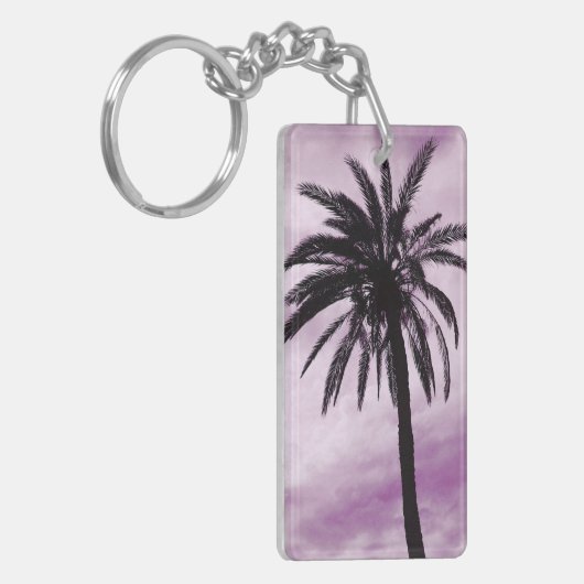 Palmboom tropische foto sleutelring sleutelhanger (Voorkant Links)
