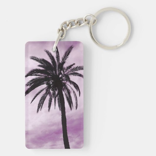 Palmboom tropische foto sleutelring sleutelhanger (achterkant)