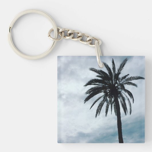 Palmboom tropische foto sleutelring sleutelhanger (Voorkant)