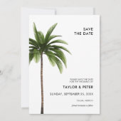 Palmboom Tropische Foto Trouwkaart Save the Date Kaart (Achterkant)