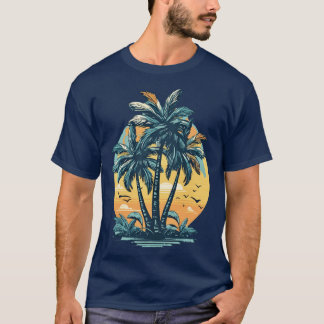 Palmboom Tropische gemoedstoestand T-shirt