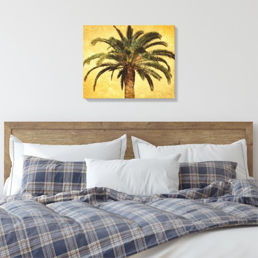  palmboom - Tropische Gepersonaliseerd Sjabloon Canvas Afdruk (Insitu (Slaapkamer))