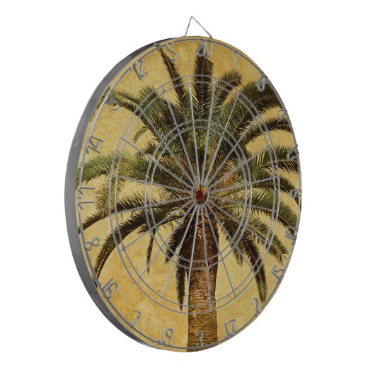 palmboom - Tropische Gepersonaliseerd Sjabloon Dartbord (Voorkant Links)