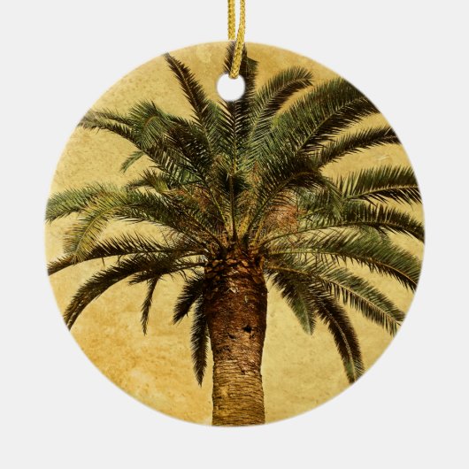  palmboom - Tropische Gepersonaliseerd Sjabloon Keramisch Ornament (Voorkant)