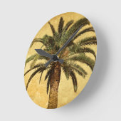 palmboom - Tropische Gepersonaliseerd Sjabloon Ronde Klok (Hoek)