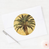  palmboom - Tropische Gepersonaliseerd Sjabloon Ronde Sticker (Envelop)