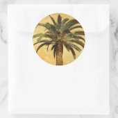  palmboom - Tropische Gepersonaliseerd Sjabloon Ronde Sticker (Tas)