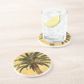  palmboom - Tropische Gepersonaliseerd Sjabloon Zandsteen Onderzetter (Zijkant)