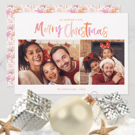 Palmboom Tropische Kerstfoto Feestdagenkaart