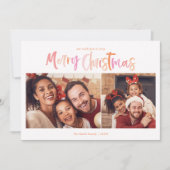 Palmboom Tropische Kerstfoto Feestdagenkaart (Voorkant)