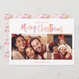 Palmboom Tropische Kerstfoto Feestdagenkaart