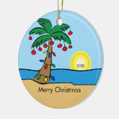 Palmboom Tropische kerstversiering Keramisch Ornament (Links)